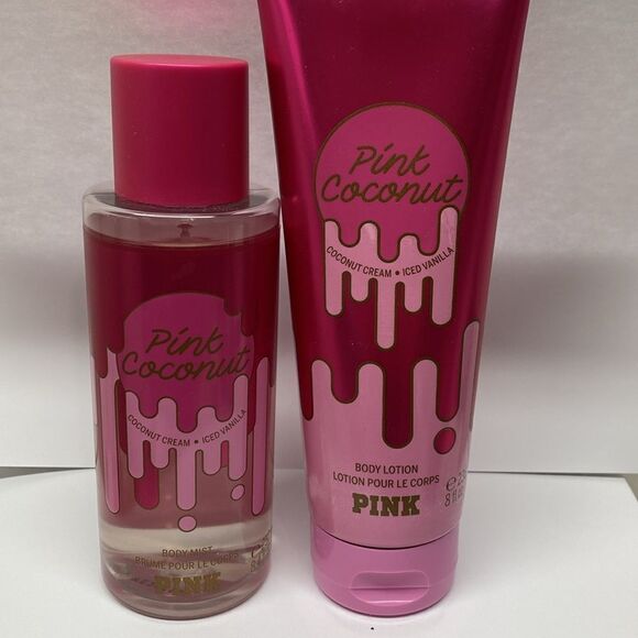 🔥VICTORIA'S SECRET PINK COCONUT FRAGRANCE MIST BODY SPRAY & lotion NEW - Picture 5 of 5